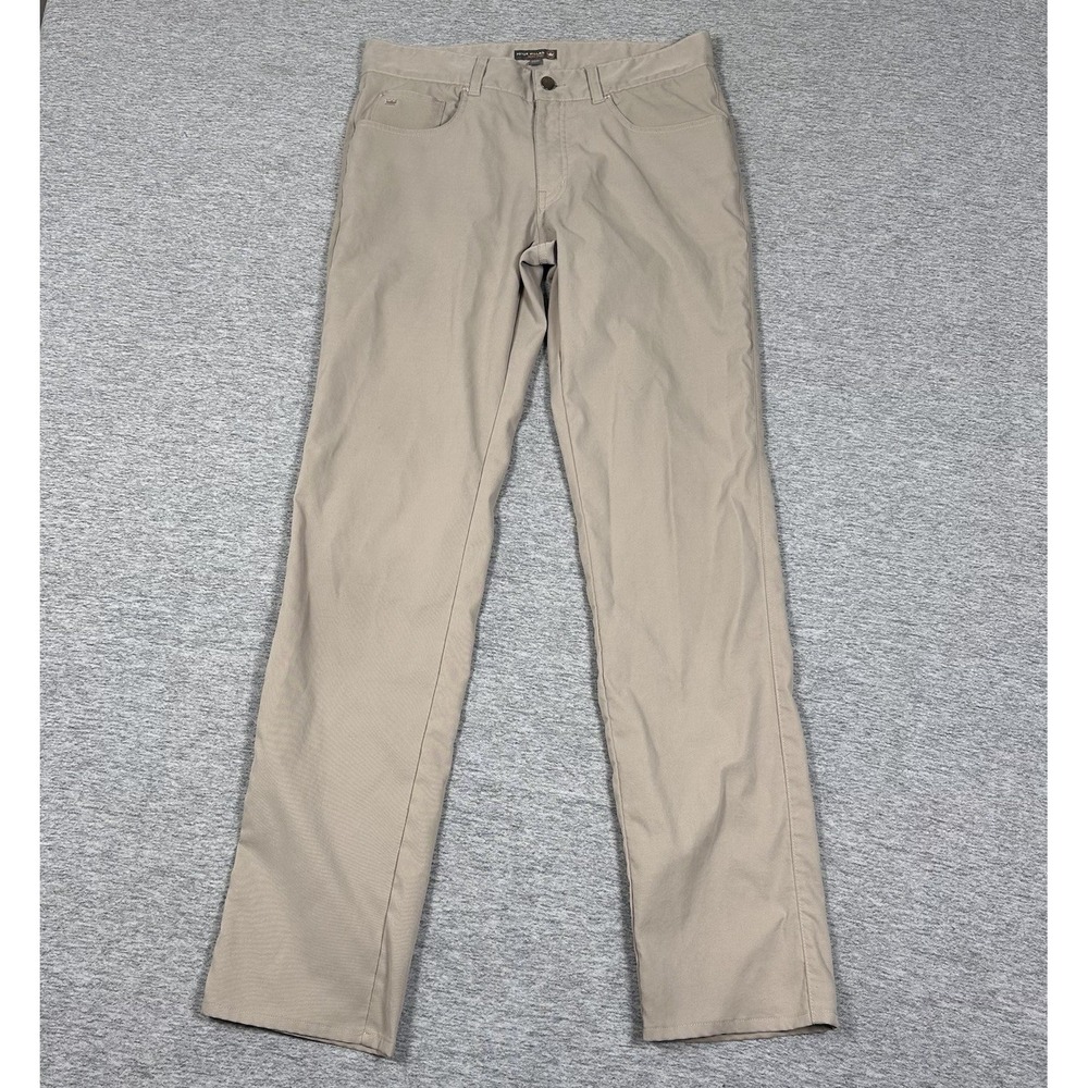 Peter Millar Pants Mens Size 32x34 Beige EB66 Performance City Golf Chino READ